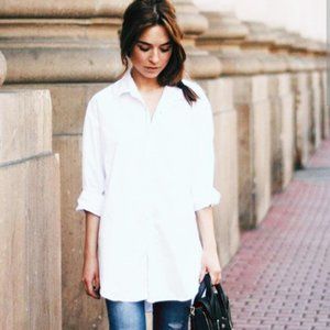 Modern Long Crisp Cotton Blouse